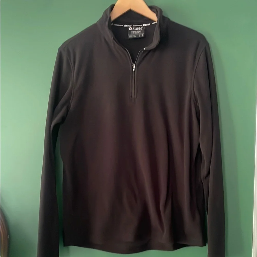 Killtec 1/4 Zip Black Fleece Men's M Ski Winter Warm Cozy Soft